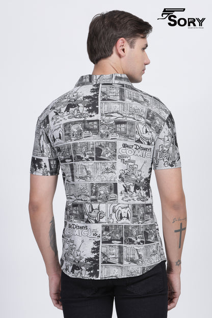 grey shirt with back print