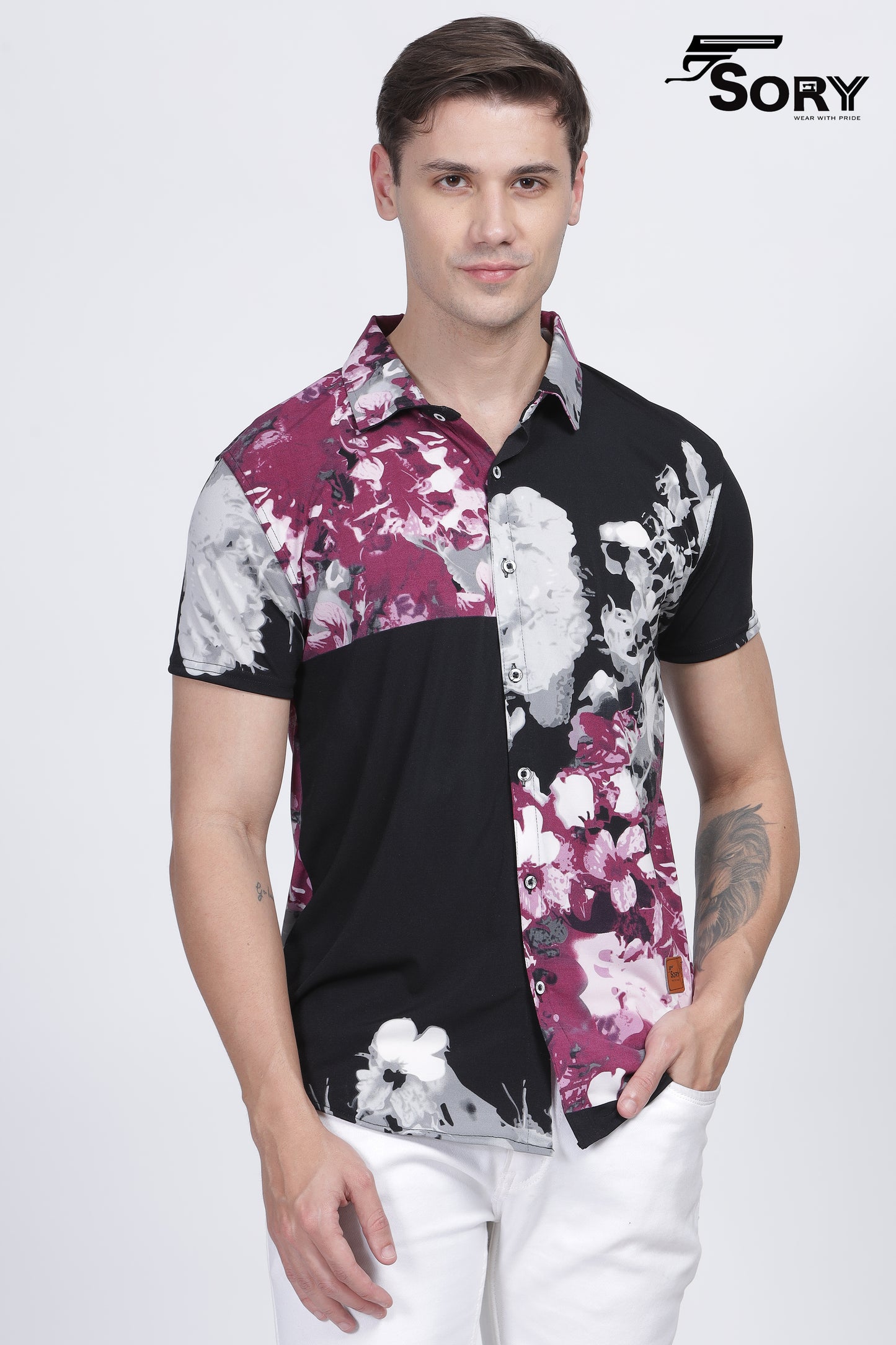 BLACK FLOWER PRINTED SHIRT