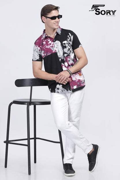 BLACK FLOWER PRINTED SHIRT